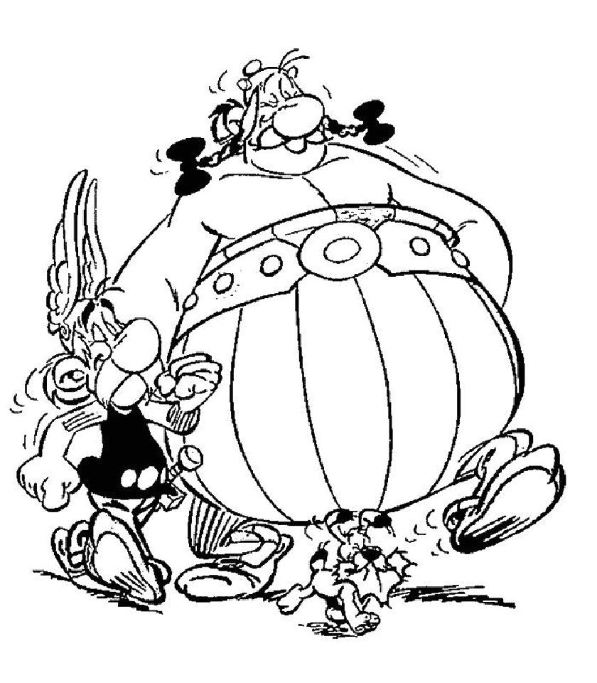 coloriage Asterix et obelix accompagnes d idefix